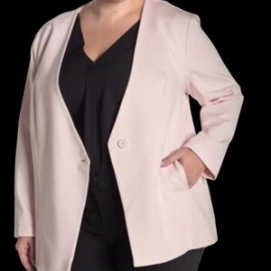 Amanda & Chelsea One Button Ponte Knit Topper Blazer Size 3XL pink color new